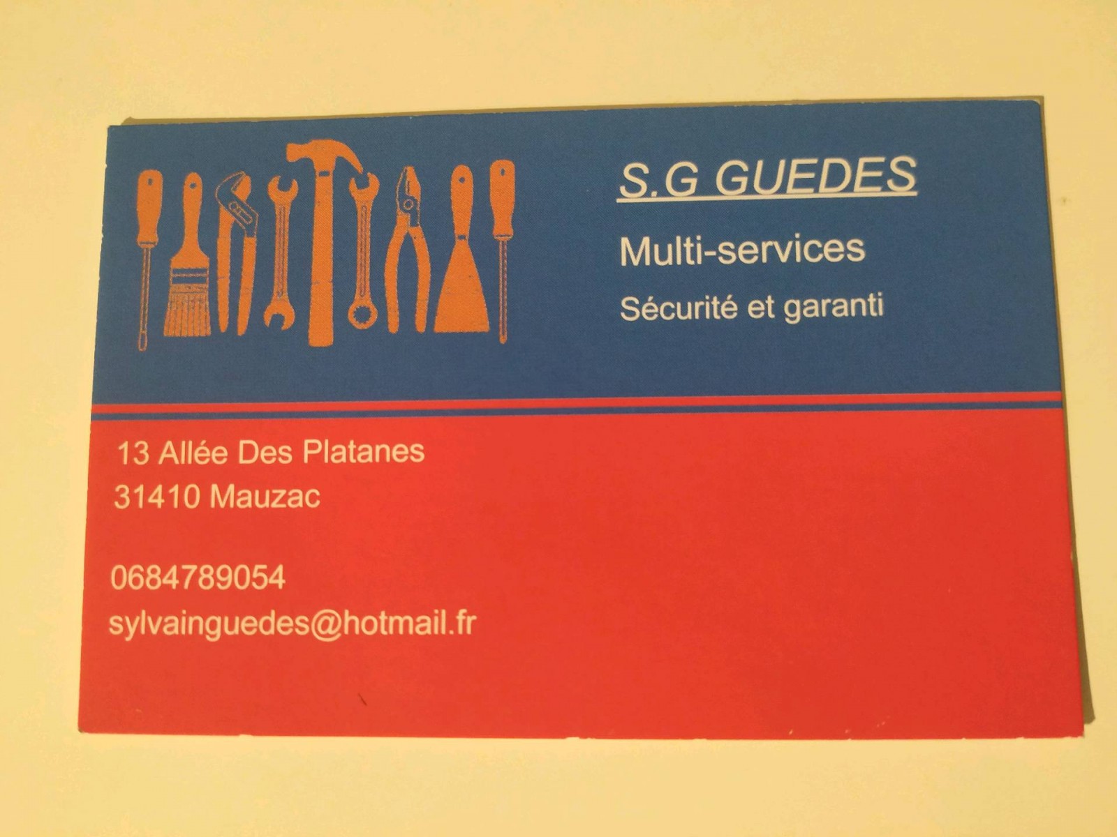 Société multi-service pour dépannage rapide à Mauzac (proches de toulouse) SG Guedes