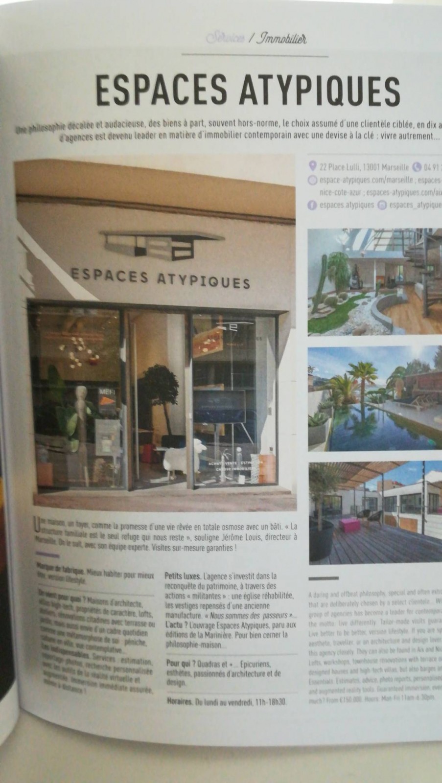 vente de bien immobilier atypique Marseille 13001 espace atypique