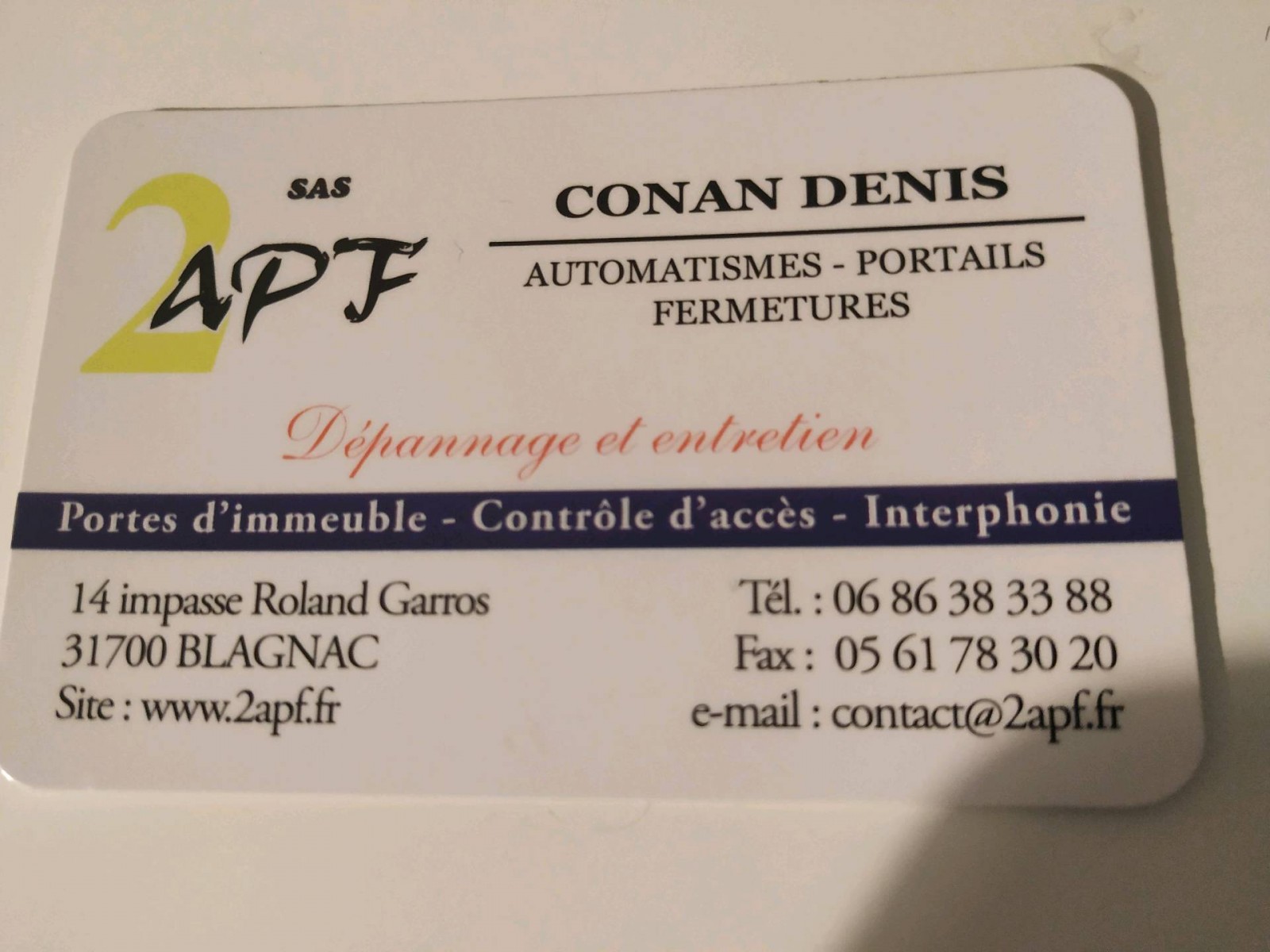 Dépannage et entretien d'un automatisme de portail à Blagnac Sas 2APF 