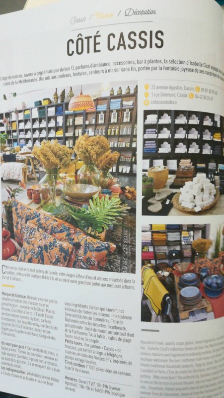 savonnerie et linge de maison cassis dans le centre-ville l'eau de cassis savonnerie