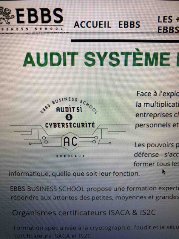 Formation qualifiante en audit des systèmes d’information et cyber sécurité à bordeaux