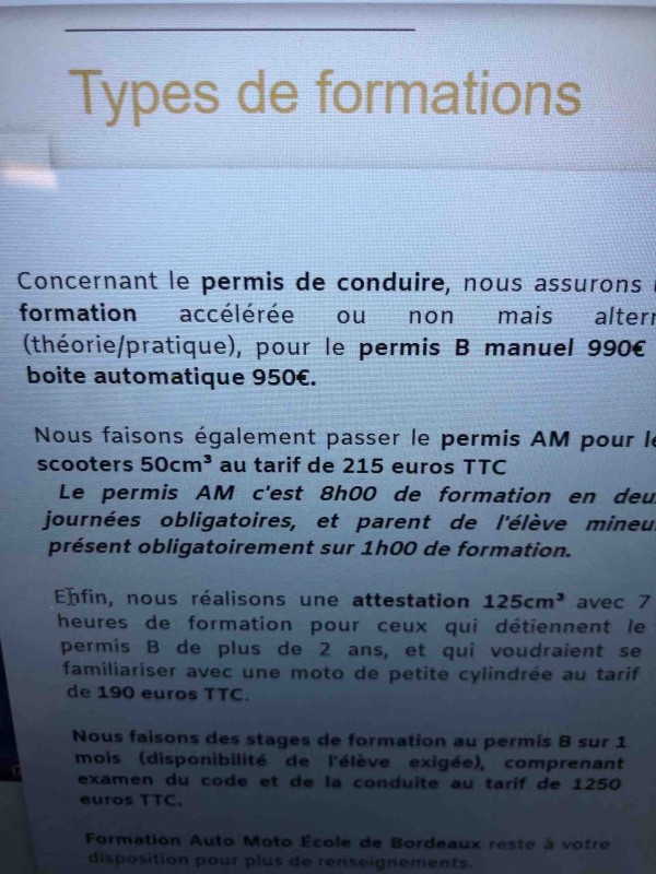 Passer son permis AM pour les scooter 50 cm³ pas cher à Bordeaux