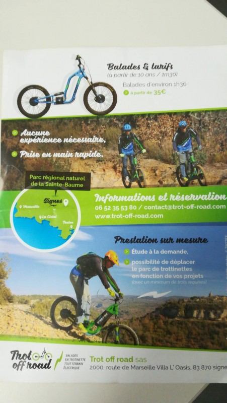 promenade en trottinette électrique sur les chemins du Var signes près de Toulon dans le Var trotte off road