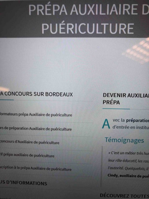  Trouver une formation pour préparer le concours auxiliaire de puériculture à bordeaux