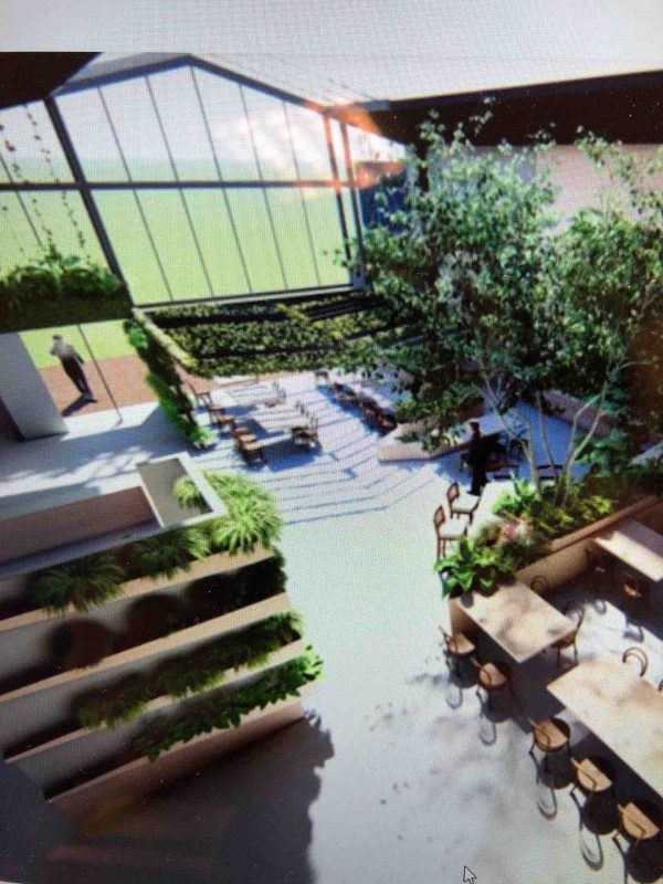 Conception et réalisation d’un espace terrasse jardin italien dans un restaurant à pessac